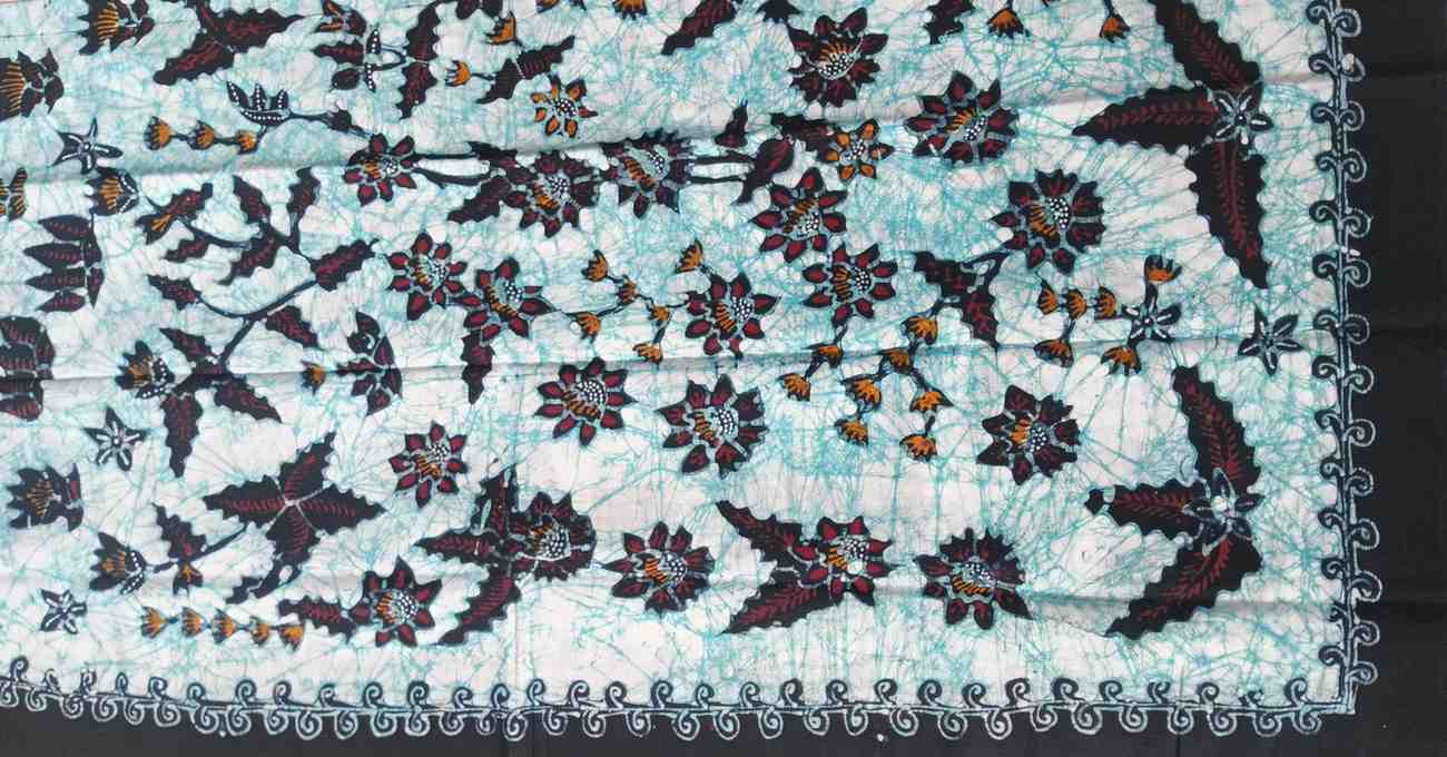 Batik Motif Bunga Kapas Remekan Hijau
